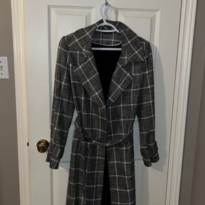 Plaid Trench Coat